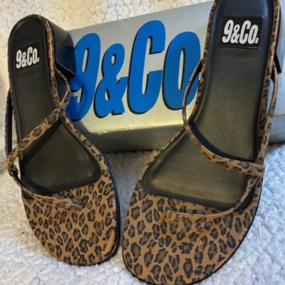 9 & CO LEOPARD PRINT SANDAL